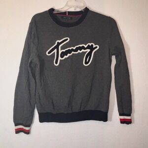 Women's Y2K Tommy Hilfiger Sweater Classic‎ Logo Chenille sz Large
